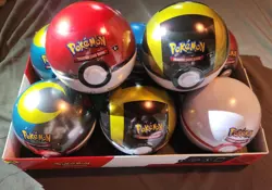 Pokemon TCG Pokeball Tin Lot Of 8 Sealed Tins (B25 x1, C25 x1, D25 x6) - Image 1