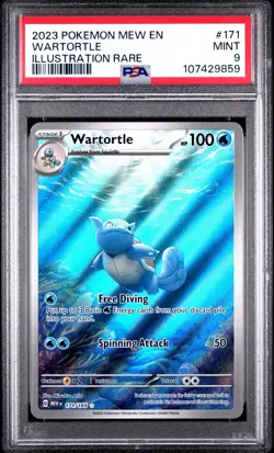 2023 Pokemon 151 - Wartortle #171 ** ILLUSTRATION RARE ** PSA 9 - MINT - Image 2