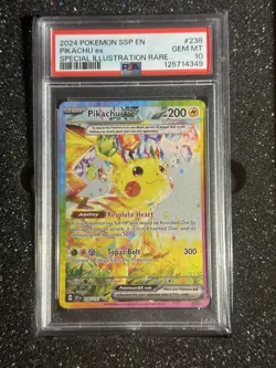 Pokemon Pikachu ex Surging Sparks Special Illustration Rare #238 PSA 10 Gem Mint - Image 1