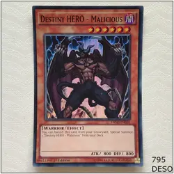 Destiny HERO - Malicious - DESO-EN010 - Super Rare 1st Edition Yugioh - Image 1