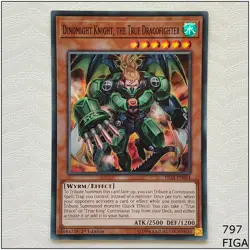 Dinomight Knight, the True Dracofighter - FIGA-EN054 - Super Rare 1st Yugioh - Image 1