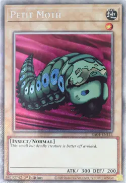 YuGiOh Petit Moth RA04-EN111 Platinum Secret Rare 1st Ed - Image 1