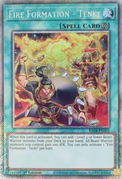 YuGiOh Fire Formation - Tenki RA04-EN201 Platinum Secret Rare 1st Ed - Image 1