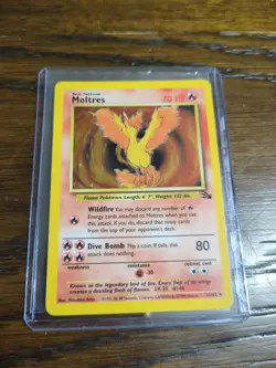 1999 Pokemon Fossil Moltres 12/62 Hologram Foil Card LP - Image 1