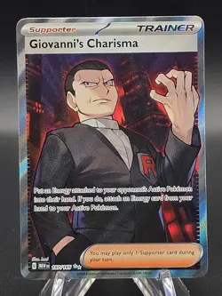 Giovanni’s Charisma SR #197/165 Pokemon S&V 151 NM English Card - Image 1