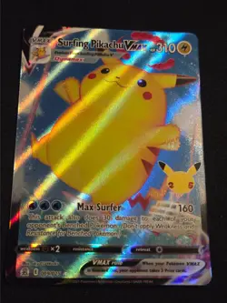 Pokemon Card Surfing Pikachu VMAX 009/025 Celebrations HOLO RARE - NM - Image 1
