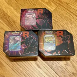 Pokemon TCG Sealed Destined Rivals Team Rocket Tin Set of 3 Brand New -- Sealed - Image 1