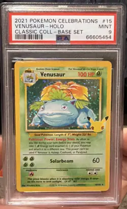 Pokemon TCG Venusaur 15/102 Celebrations: Classic Collection Holo PSA 9 Mint - Image 1