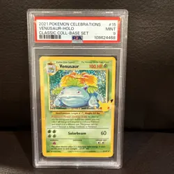 Pokemon TCG Venusaur 15/102 Celebrations: Classic Collection Holo PSA 9 Mint - Image 1