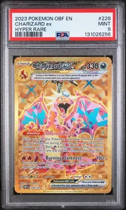 2023 POKEMON OBF EN-OBSIDIAN FLAMES 228 CHARIZARD EX HYPER RARE - PSA 9 - Image 1
