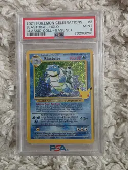Pokemon TCG Holo Rare Blastoise 2/102 PSA 9 Celebrations Classic Collection - Image 1