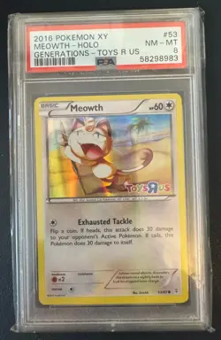 MEOWTH #53 PSA 8 • 2016 POKEMON XY GENERATIONS TOYS R US 8983 - Image 1