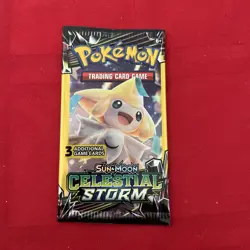 Pokemon Celestial Storm 3 Pack - Jirachi Pack Art Sun and Moon New Open Pack - Image 1