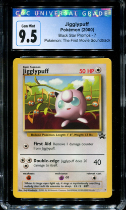 Jigglypuff - 7 - CGC 9.5 - Black Star Promo - First Movie Soundtrack - Pokemon - - Image 1