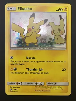 Pokemon 2019 Pikachu SM162 Sun & Moon Black Star Promo Holo Card TCG - Image 1