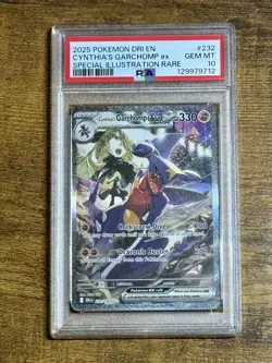 PSA 10 Cynthia's Garchomp EX Holo Card 232/182 Sv10: Destined Rivals Pokemon - Image 1