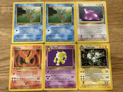 1999 Pokemon Fossil Lot Of 6 Cards /62 Horsea Moltes Hypno Ditto Magneton - Image 1