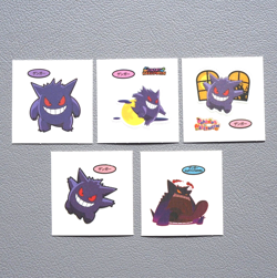 Pokemon Card Bread Deco Chara Seal Sticker Gengar 5 set Japanese k637 - Image 1