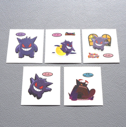 Pokemon Card Bread Deco Chara Seal Sticker Gengar 5 set Japanese k637 - Image 2