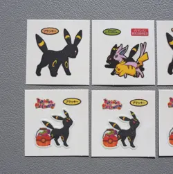 Pokemon Card Bread Deco Chara Seal Sticker Umbreon Espeon 6 set Japanese k636 - Image 2