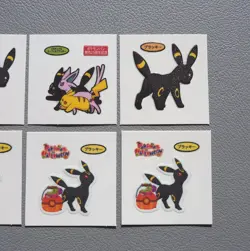 Pokemon Card Bread Deco Chara Seal Sticker Umbreon Espeon 6 set Japanese k636 - Image 3