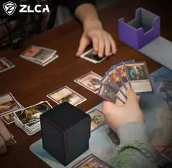 Card Deck Trading Storage Box Holds 100+ Single Sleeved PU Leather Magnetic - Image 5
