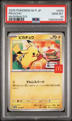 Gem MINT! PSA 10 PIKACHU 020/M-P Japan McDonald's Promo 2025 POKEMON Card in US! - Image 1