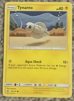 Tynamo 44/147 NM / M - Asako Ito Crocheted Art - Burning Shadows Pokemon Card - Image 2