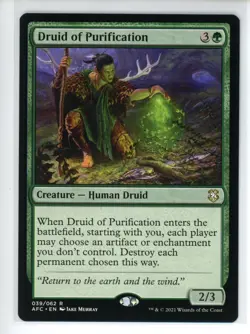 DRUID OF PURIFICATION Forgotten Realms Commander #39 AFC(NM+)(MTG) - Image 1
