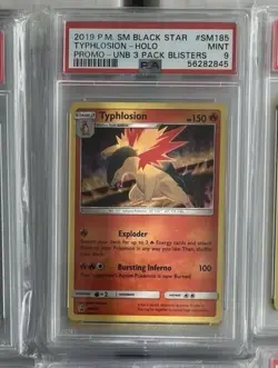 2019 POKEMON SM BLACK STAR PROMO #SM185 TYPHLOSION-HOLO PSA 9 - Image 1