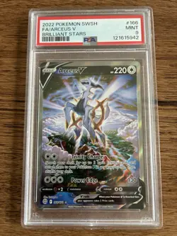 2022 Pokemon SWSH Full Art Arceus V Brilliant Stars #166 PSA 9 - Image 1