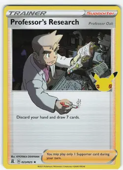 Professor's Research 023/025 Holo Celebrations: Classic Collection NM Pokemon - Image 1