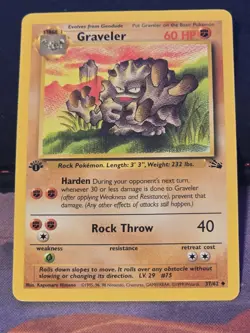 Pokemon TCG Graveler Fossil 37/62 Regular 1st Edition Uncommon - Image 1