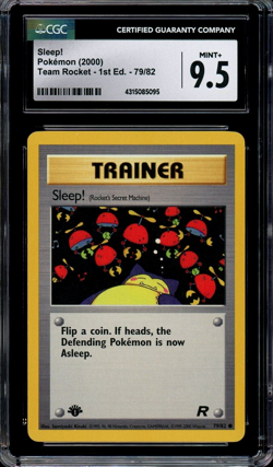CGC 9.5 Mint+ Sleep! Team Rocket 1st Ed. 79/82 Vintage 2000 Pokemon - Image 1