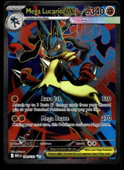 Mega Lucario ex 160/132 Me01: Mega Evolution Full Art Holo NM/Mint Pokemon TCG - Image 1