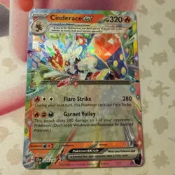 Pokemon Cinderace ex 28/142 Stellar Crown Double Rare NM Scarlet Violet - Image 1
