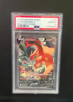 2022 Pokemon SWSH Brilliant Stars #154 Charizard v Fa PSA 10 - Image 1