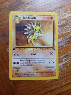 1999 Pokemon Fossil 1st Edition Sandslash #41/62 - Image 1