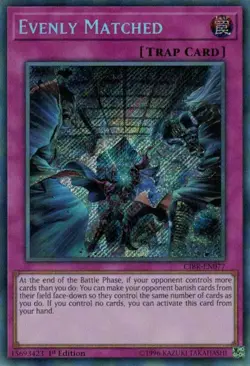Yugioh! MP Evenly Matched - CIBR-EN077 - Secret Rare - 1st Edition Moderately Pl - Image 1