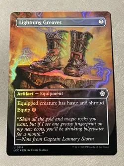 MTG English Lightning Greaves (Borderless) The Lost Caverns of Ixalan NM Foil - Image 1