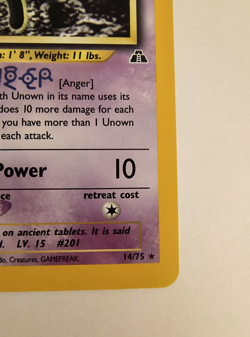 👀 VIDEO 1st Edition Pokemon Unown TCG Neo Discovery 14/75 Holo Rare Card NM - Image 5