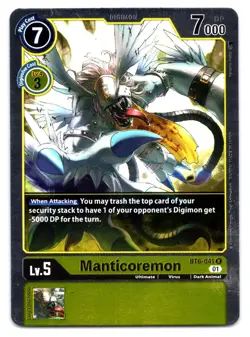 Manticoremon BT6-041 (R) Digimon FOIL Card - Image 1