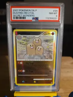 Dugtrio Reverse Holo Secret Wonders 2007 Pokemon TCG Card #24/132 PSA 8 - Image 2