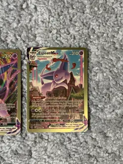 Pokemon Set of 2 Espeon VMax HP310 Solar Revelation Gold Foil Fan Art NM! - Image 3
