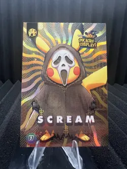Scream (Pikachu) #E7 - Gold Holo Box Hit Electric Pikachu Cosplay - Pokemon - Image 1