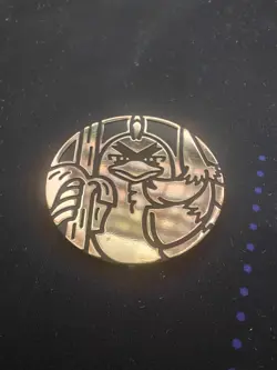 Galarian Sirfetch'd Holo Gold & Black Pokemon TCG Jumbo Coin - Image 1