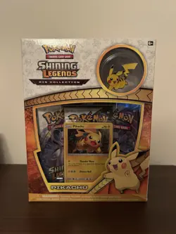 Pokemon TCG Shining Legends Pikachu Pin Collection New Factory Sealed - Image 1