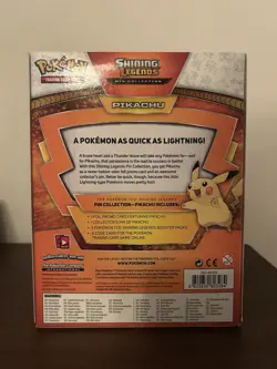 Pokemon TCG Shining Legends Pikachu Pin Collection New Factory Sealed - Image 3