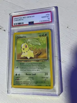 PSA 10 2000 Pokemon Neo Genesis Chikorita 54/111 Gem Mint - Image 1