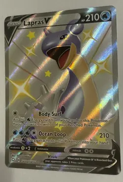 Pokemon TGC Lapras V SV110/SV122 Shining Fates: Shiny Vault Holo Pokemon TCG - Image 3